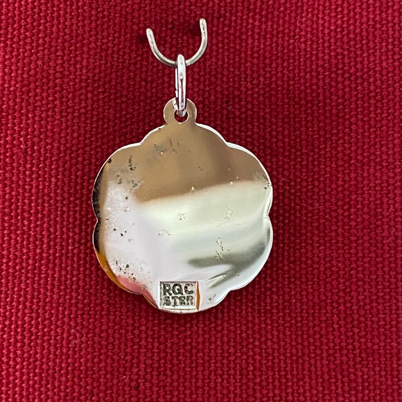 *Flawed* RQC Sterling Bowling Scalloped Disc Charm - Picture 13 of 15